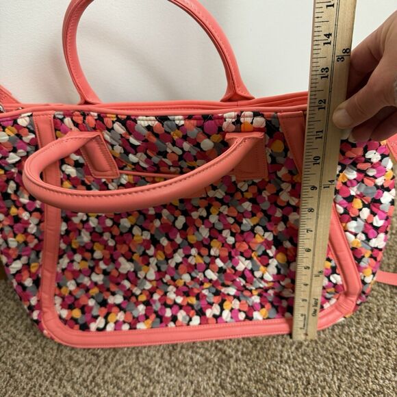 Vera Bradley Womens Large Duffel Purse Bag Trapeze Tote Pink Pixie Confetti EUC - Picture 7 of 10